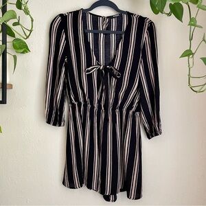 Azalea Stripe Front Tie Romper